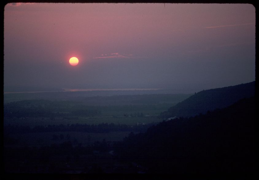 Sunset on a hazy day, from King Mountain
