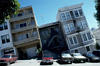 Tilted photograph on a steep street in San Francisco