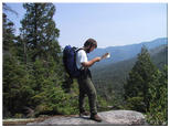 Markus studying the topo on Indian Head