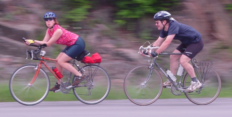 Caroline and Markus at speed (panned shot by Andrew)