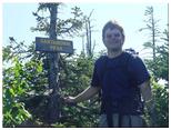 Markus at the Santanoni summit sign